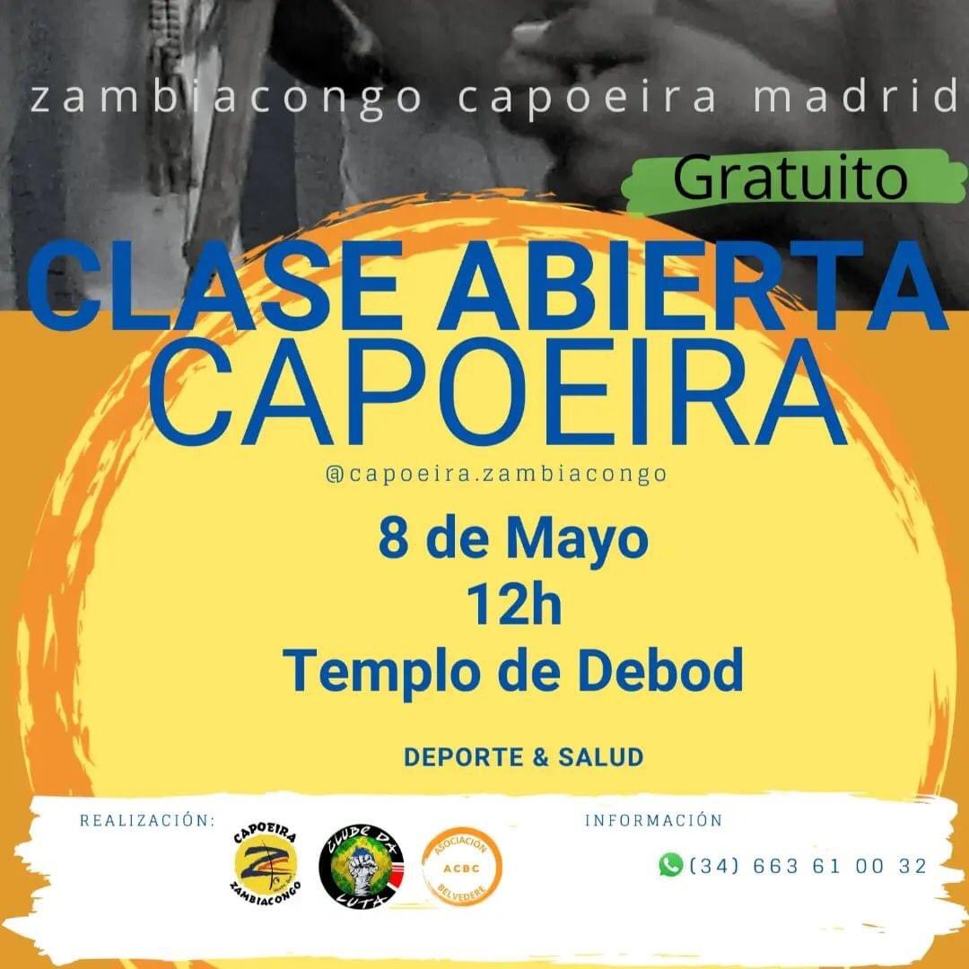 Biriba's tweet photo. ¿Alguien se anima a probar? Este domingo a las 12:00 junto al Templo de Debod clase #gratuita de Capoeira. https://t.co/GbwGKsULyA