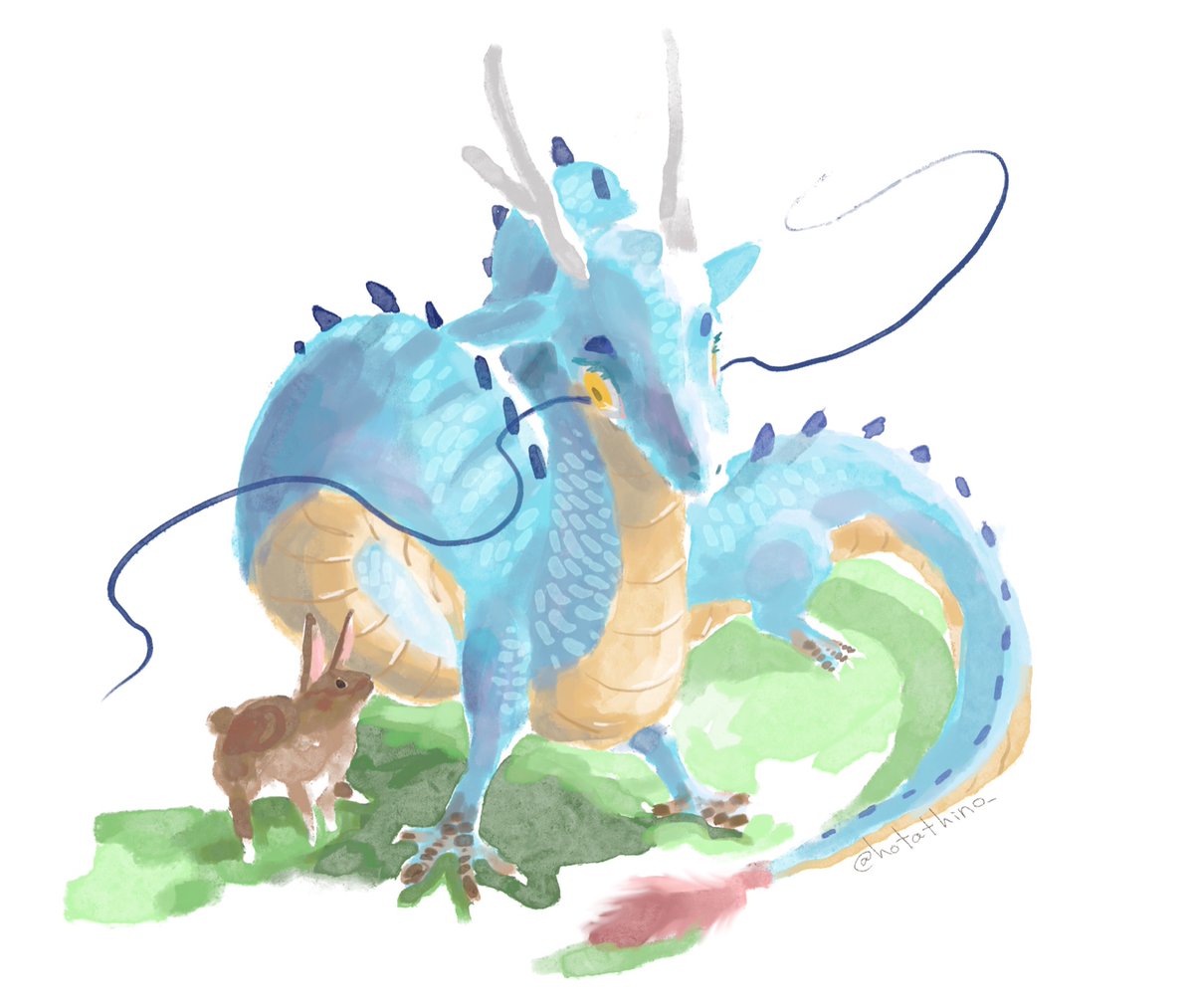 「🐇🐉 」|ほたてぃーの@グッズ通販受付中のイラスト