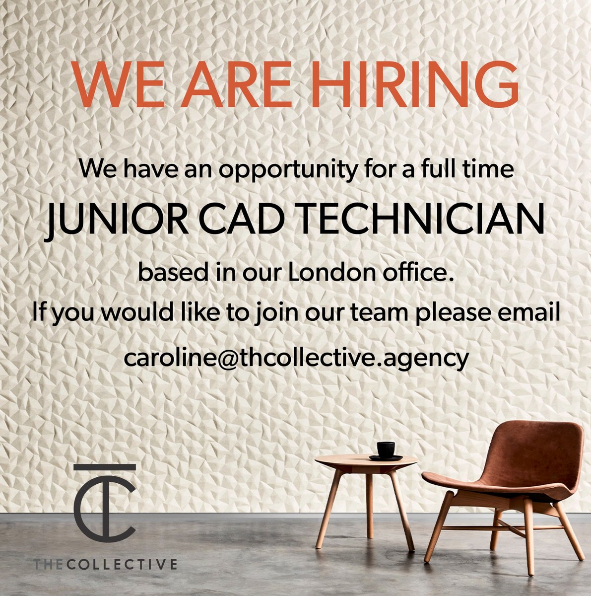 WE ARE HIRING! 
Are you our next superstar? Would you like to be part of our team and work on some really exciting projects? 
Please contact caroline@thecollective.agency if you would like to know more. 

#recruiting #hiring #jobs #cadtechnician #commercialinteriors