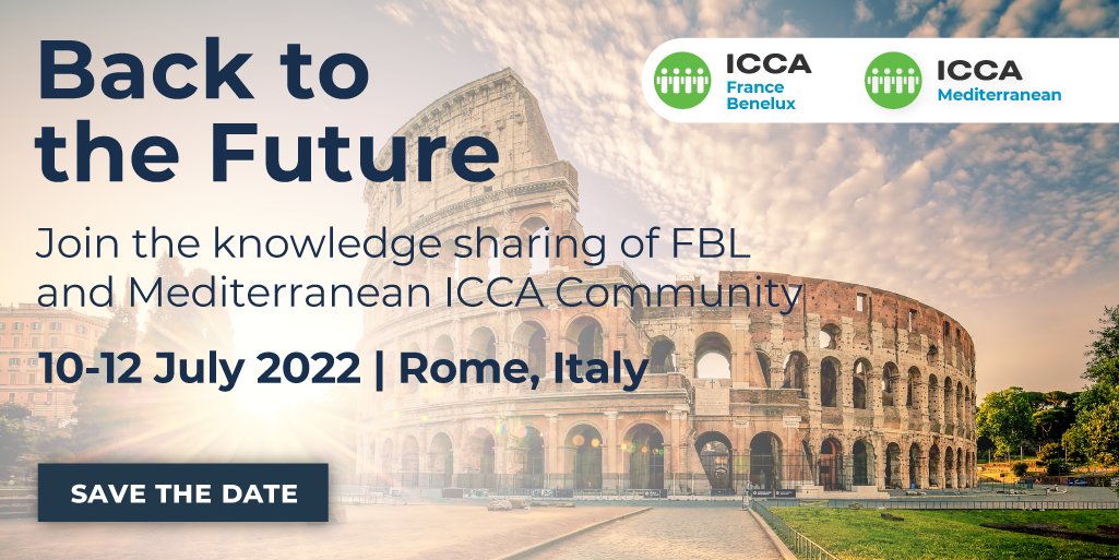 📅Save the date to join the knowledge sharing of ICCA France Benelux and Mediterranean Community In #Rome, Italy on 10- 12 July. 
➡️Read more: ow.ly/tV4r50J0zTH
#ICCAWorld #Eventprofs