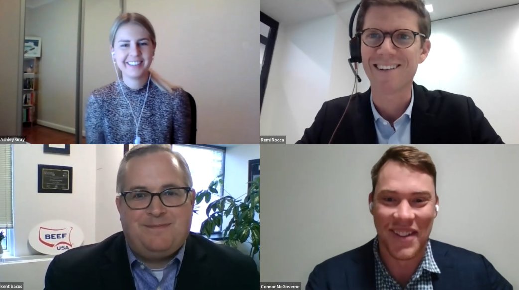 MeatAlliance's tweet photo. Great to talk all things sustainability with @McDonalds' @RemiRocca, as well as analysis of the impacts the Ukraine war is having on the global meat sector and supply chains from Kent Bacus of @BeefUSA! 

Look out for the wrap-up of our latest GMA Presents 👀 https://t.co/anxEhGft4t