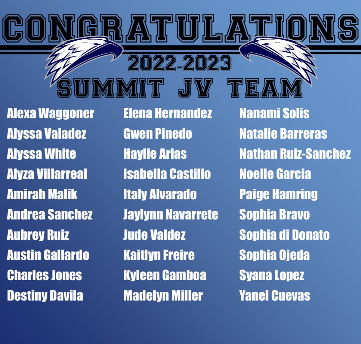 summitcheerlife's tweet photo. Congratulations to the 2022-2023 Summit Cheer Team! #youmadeit #hawkyeah #summitcheer https://t.co/XfxHIROR0W
