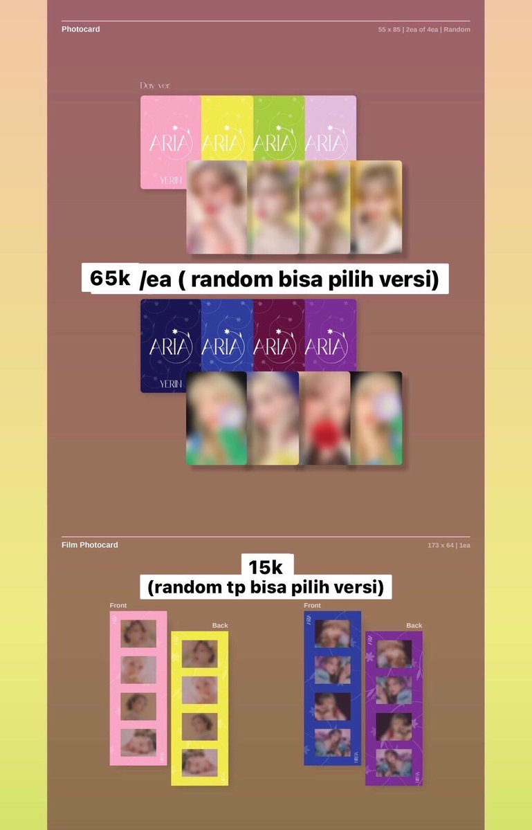 GO_NAVELY's tweet photo. OPEN PO ALBUM SOLO YERIN
Album 180k

Sharing Inclu Yerin
1. Photocard 65k/ea (Random tapi bisa pilih versi)
2. Film photocar 15k/ea
3. Poscard 10k/ea
4. Kipas 10k/ea
5. Id Photo 25k

✅ DP 
❌ EMS TAX
❌ Packing
🏡 JKT https://t.co/l0KNP8B8hW