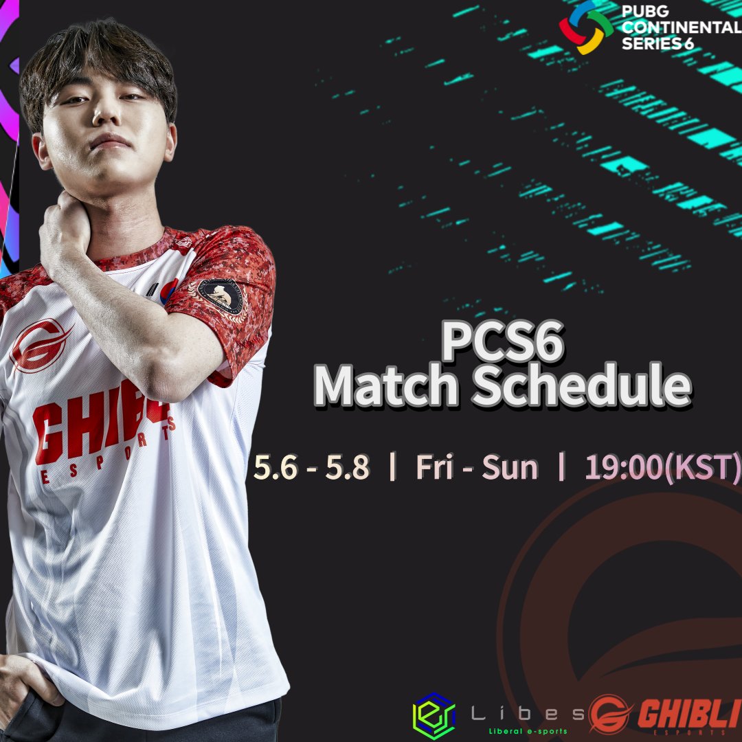 GHIBLI_Esports's tweet photo. 🔥PUBG Continental Series 6 (PCS6)🔥

PCS6 ASIA 오늘부터 일요일까지 오후 7시에 열립니다.

기블리이스포츠가 좋은 성적 거둘 수 있도록 많은 응원 부탁드립니다.

#GHIBLI_ESPORTS #기블리이스포츠 #배틀그라운드 #배그 #PCS6 #LAMBU #ADDER #GYUMIN #HEAVEN https://t.co/on14Zx0pdj
