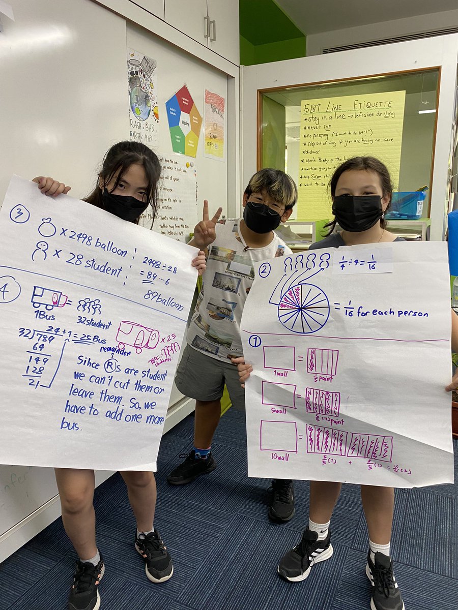 AISCElementary's tweet image. #AISCElementary #AISCGrade5 @ThorpeBritt Collaboration Math. Let’s model division of and by fractions.