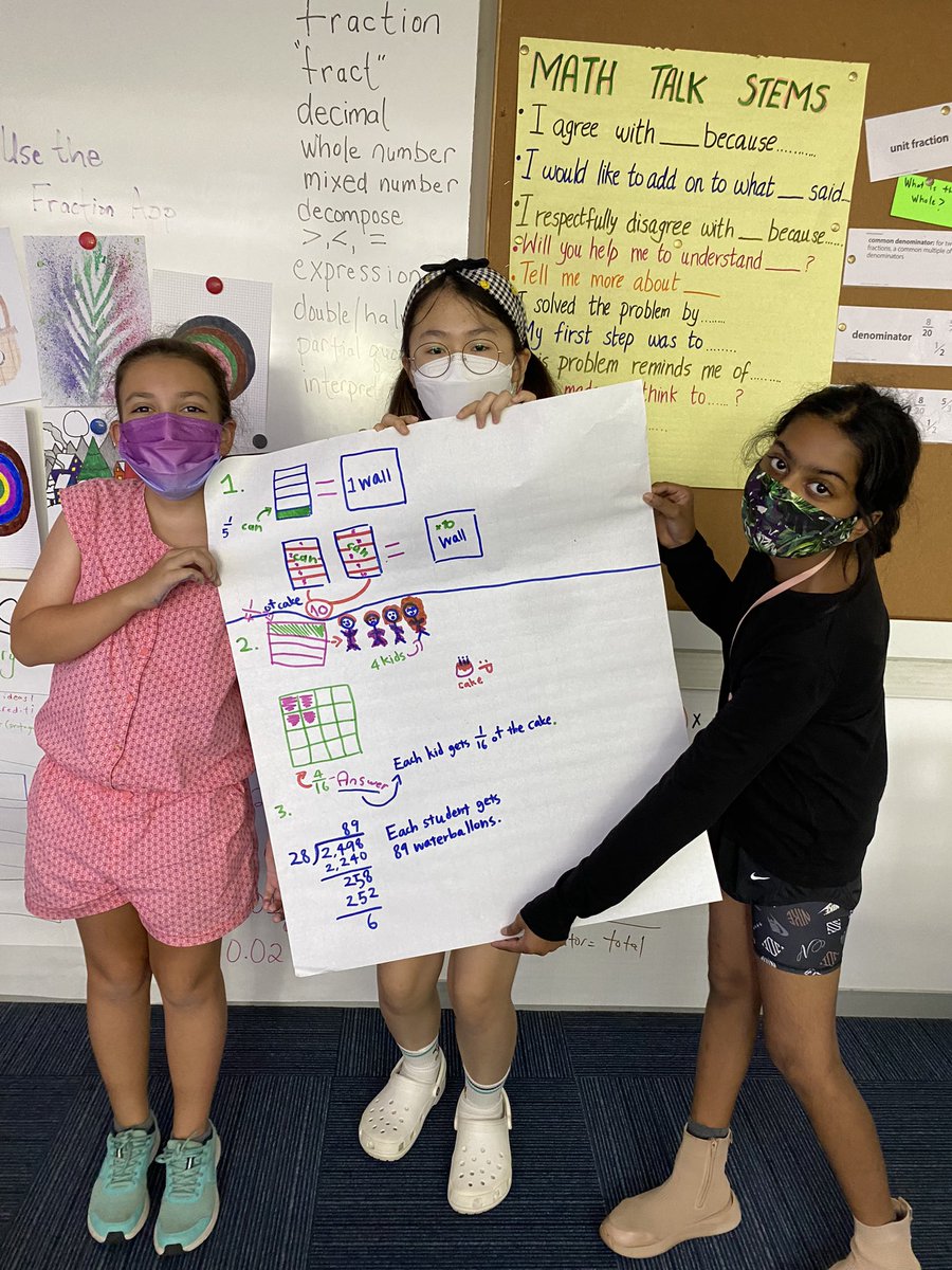 AISCElementary's tweet image. #AISCElementary #AISCGrade5 @ThorpeBritt Collaboration Math. Let’s model division of and by fractions.