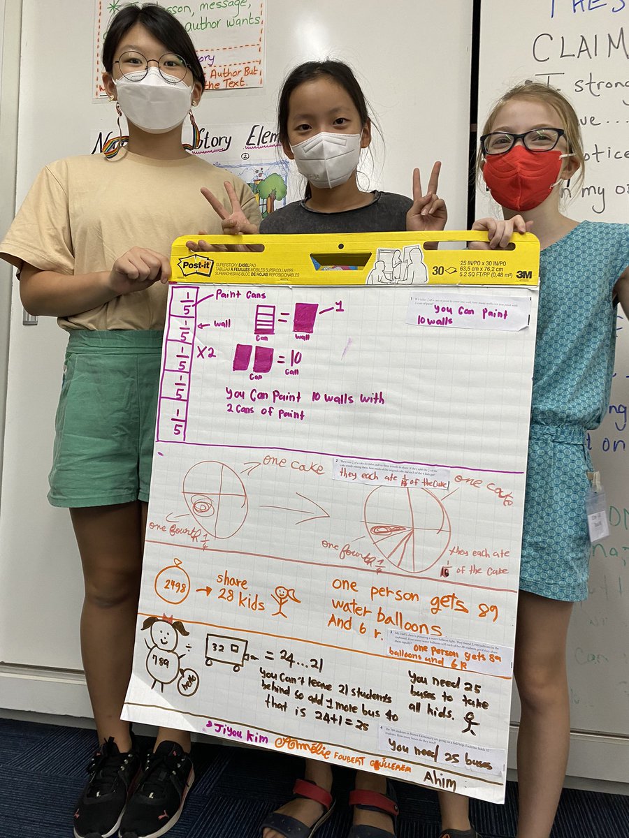 AISCElementary's tweet image. #AISCElementary #AISCGrade5 @ThorpeBritt Collaboration Math. Let’s model division of and by fractions.