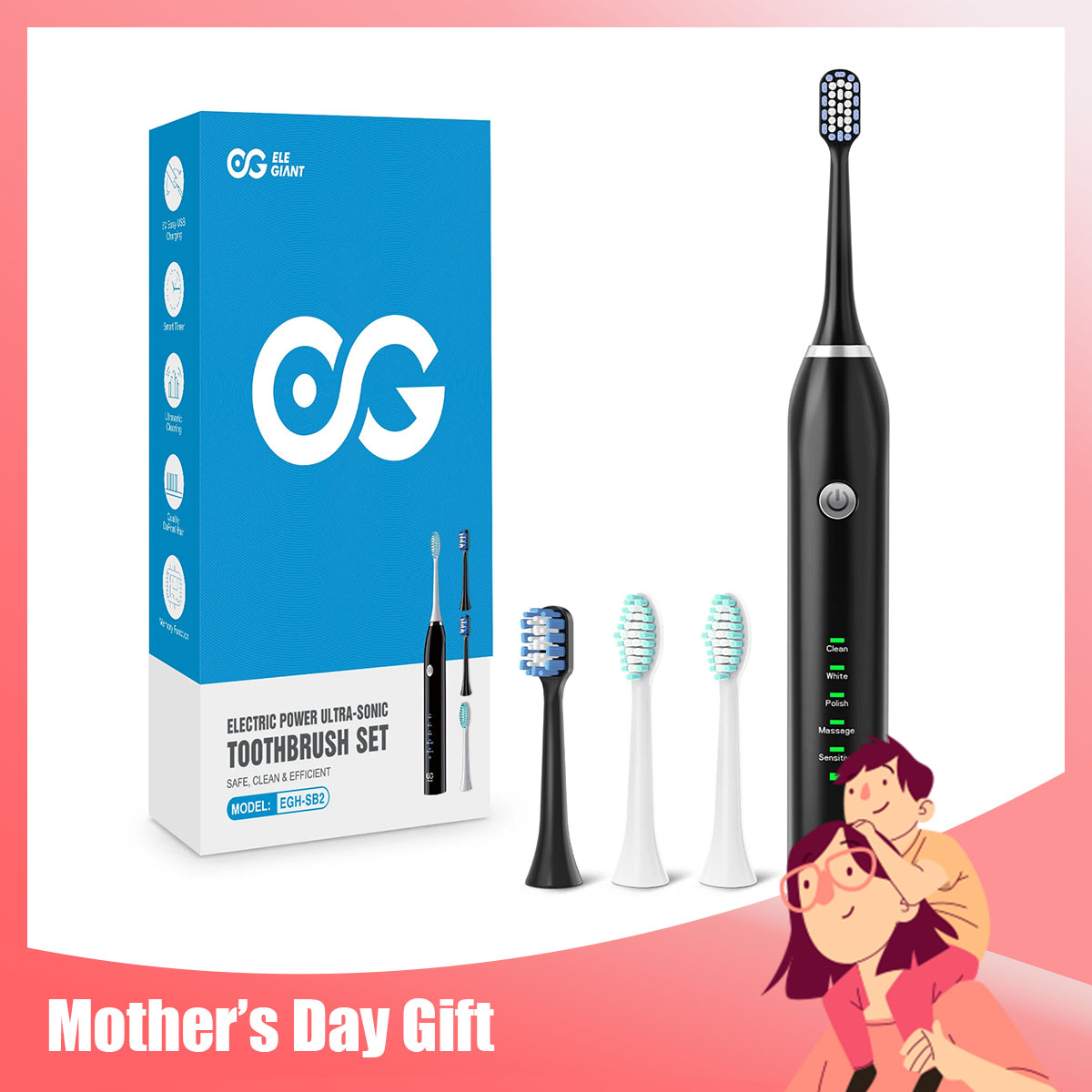 When it comes to last-minute #MothersDay gifts, _______ is always the answer.
①Dreame D9 Max Robot Vacuum 
②BlitzHome BH-AO1 Air Fryer
③KONKA A1-8D Massage Gun
④ELEGIANT Sonic Electric Toothbrush