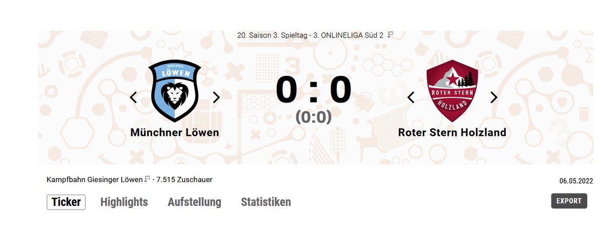 Torlos auf Giesings Höhen. Wir bleiben auch im dritten Spiel der Saison ungeschlagen und sammeln einen weiteren Punkt für den Klassenerhalt. Nun kommt mit <a href="/Wolves_Neuried/">Wolverhampton Neuried</a> der erste Mitaufsteiger ins Holzland.