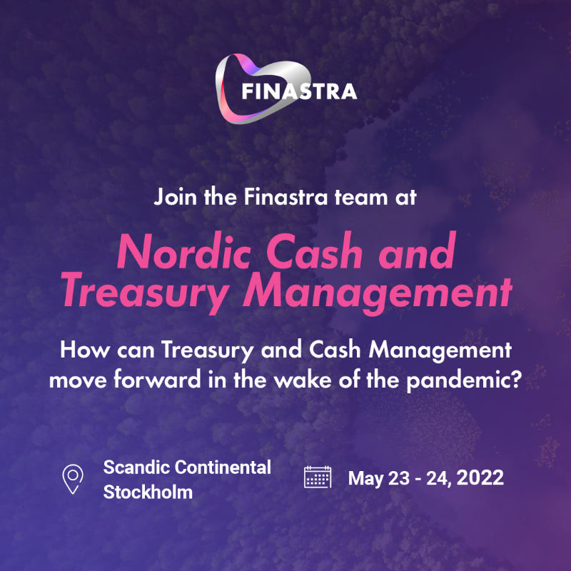 FinastraFS's tweet photo. Finastra is proudly sponsoring the Nordics #CashManagement &amp; #Treasury Conference this May 23-24. 

Join our Senior Industry Principal, Tim Tyler, for an interactive presentation about the future of open banking as well as #EmbeddedFinance and #BankingAsAService.