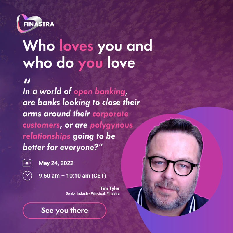 FinastraFS's tweet photo. Finastra is proudly sponsoring the Nordics #CashManagement &amp; #Treasury Conference this May 23-24. 

Join our Senior Industry Principal, Tim Tyler, for an interactive presentation about the future of open banking as well as #EmbeddedFinance and #BankingAsAService.