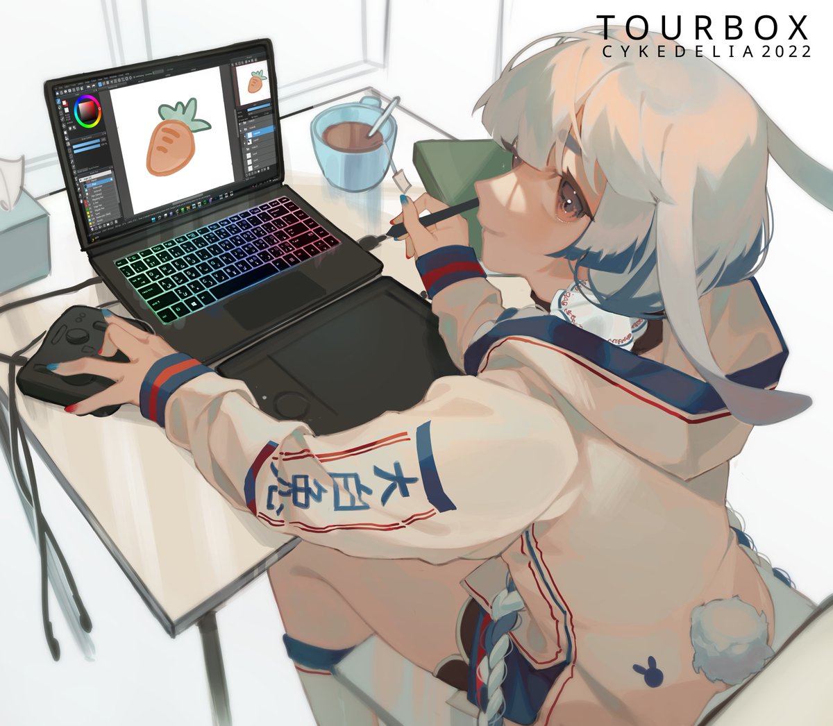 「drawing with @Tourboxtech~ it's very fun」|C Y | Commissions Closedのイラスト