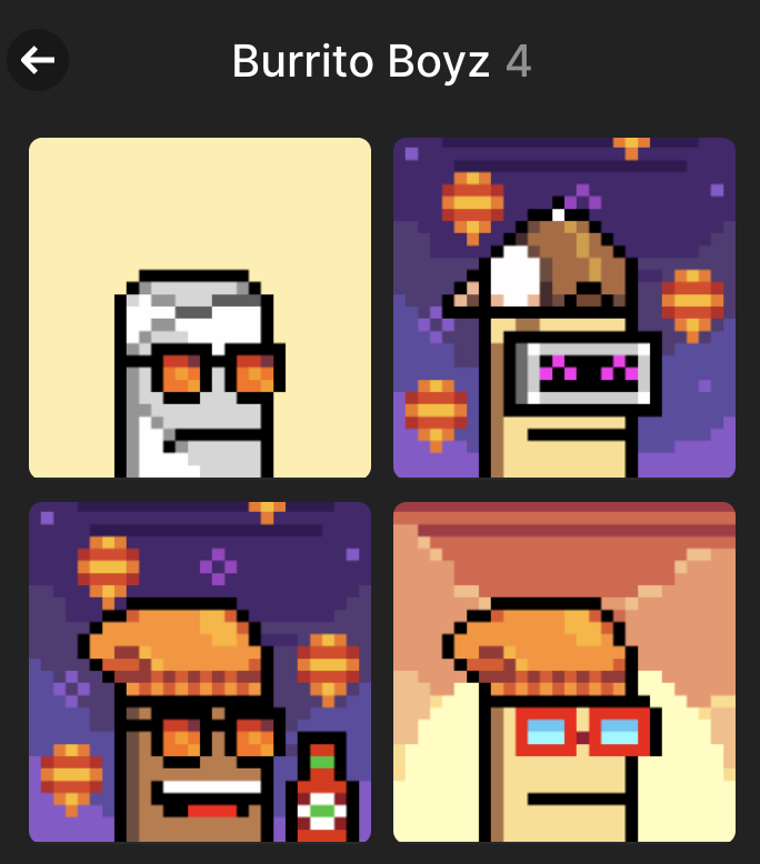 magicmonx's tweet photo. okay, i have 4 @BurritoBoyzDAO now. what's next? https://t.co/PoTK1pctfe