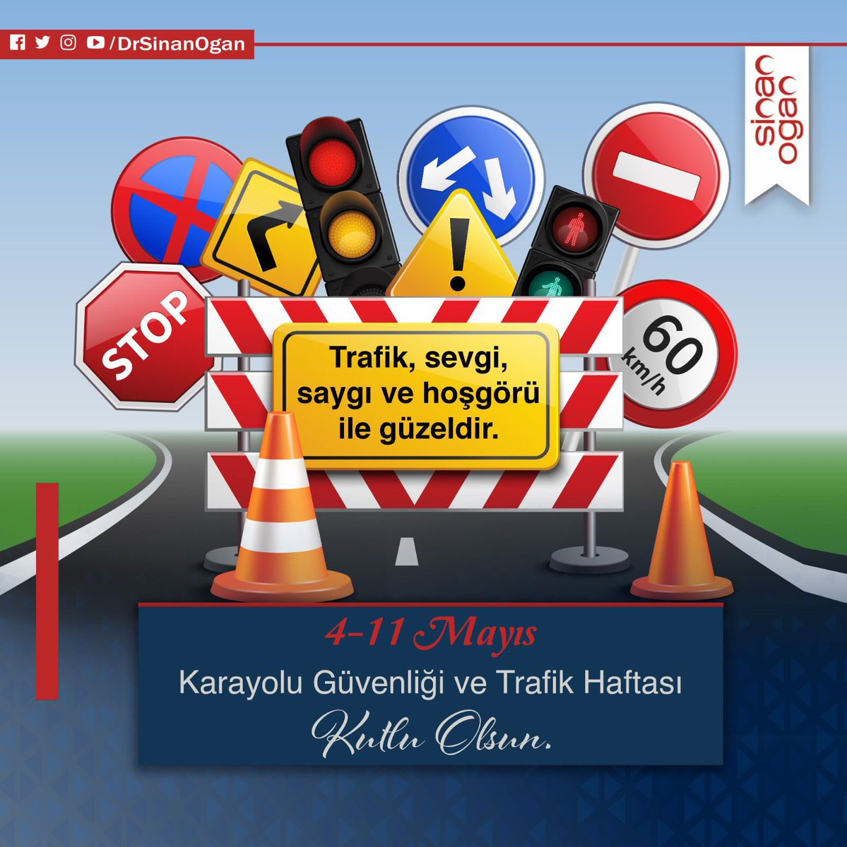 Trafik, sevgi, saygı ve hoşgörü ile güzeldir. 🚦 1-7 Mayıs Karayolu Trafik Güvenliği Günü ve Karayolu Trafik Haftası 
🚦🚔👮♂👮♀ #KemerimHepAklımda  #HerYılDahaİyiye #TrafikHaftası  #KurallarAklımda