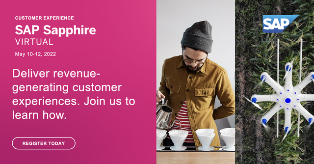 sniths's tweet photo. Deliver revenue-generating customer experiences. Join us May 10-12 to learn how. #SAPSapphire, register today! https://t.co/Ft38GQcxiI https://t.co/D8SCoerrsW