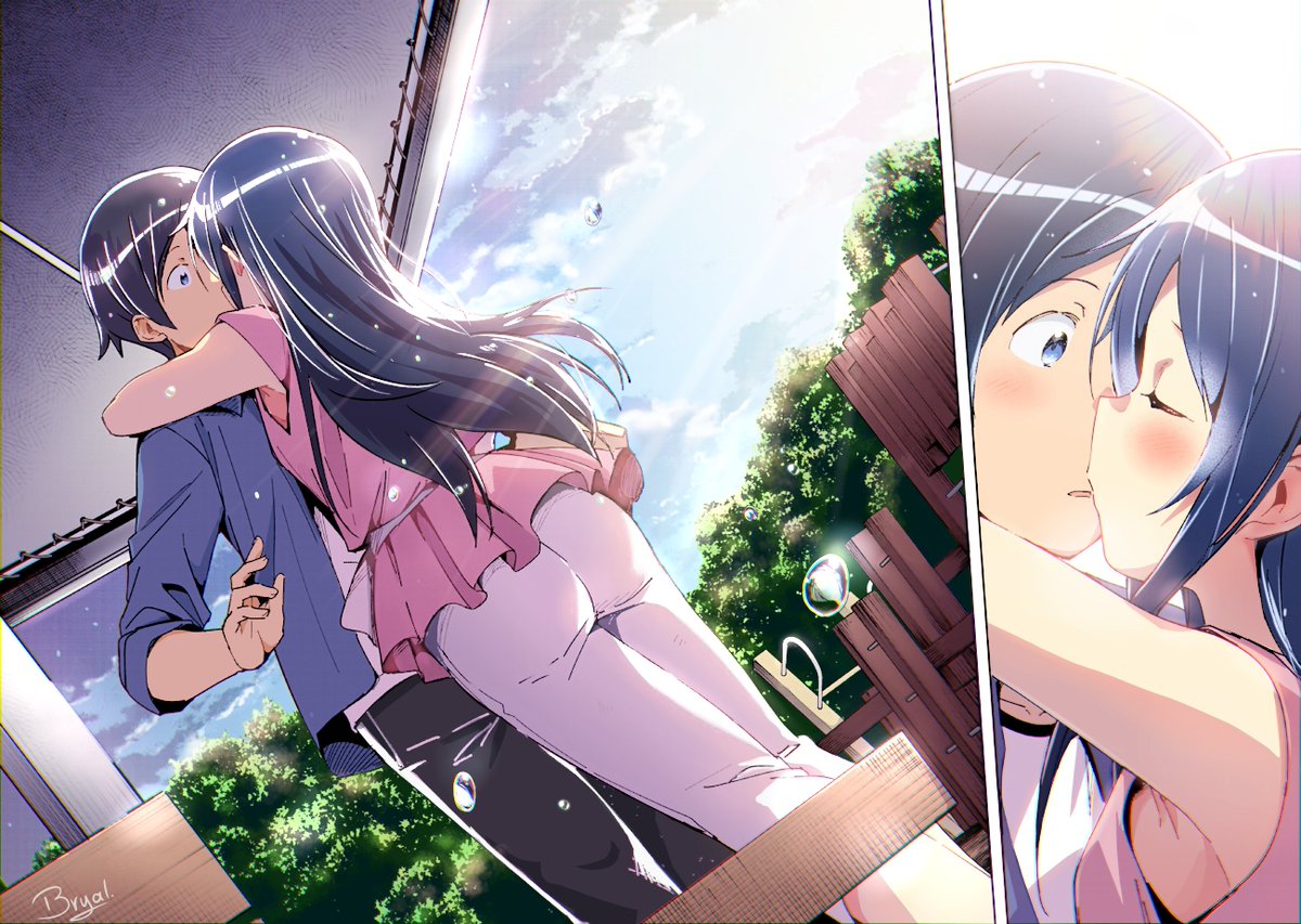 Ayase and Kyosuke kiss Manga Oreimo Ayase If ch.8.2 Colorart