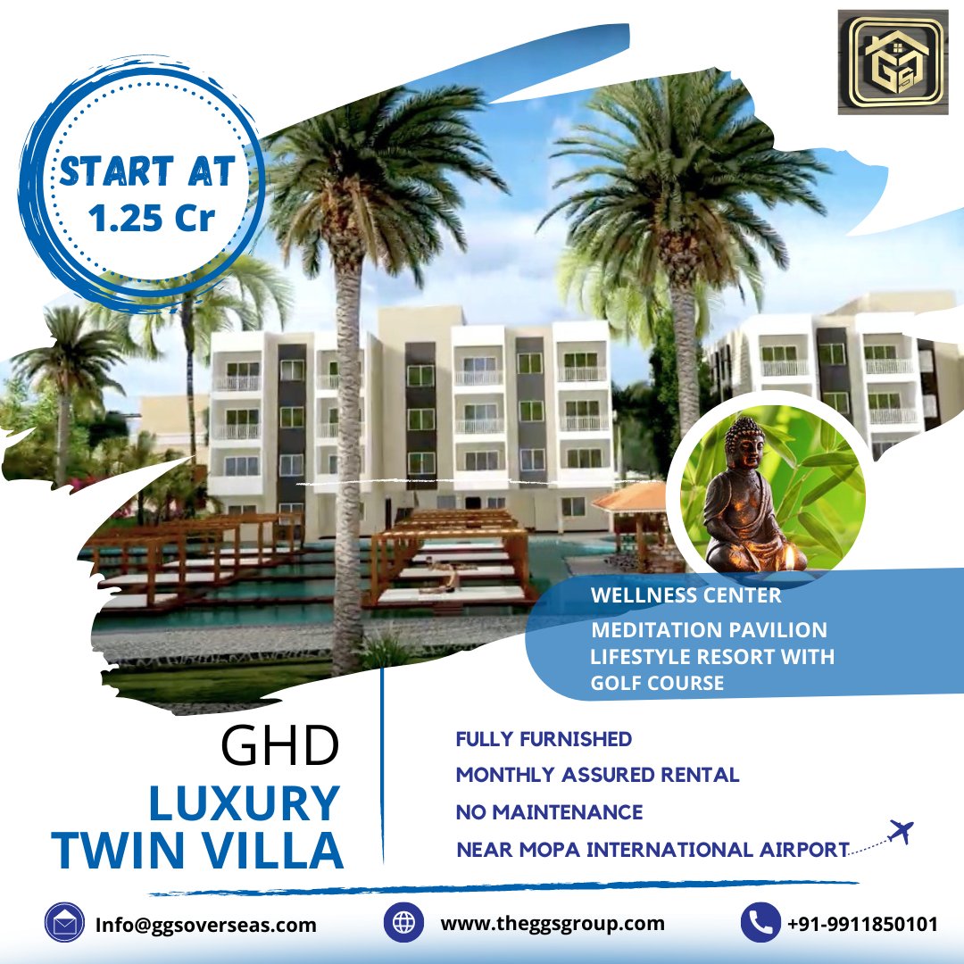 theggsgroup's tweet photo. Ultra-Modern Luxury homes surrounded by the lap of Nature with a Resort Lifestyle and Golf Course

🔥 Fully Furnished Apartment
🔥 No Maintenance Charge
🔥 Easy Payment Plan

For More Details:- +91-9911850101
Click us:- https://t.co/dhJ0u1OaiB

#realestategoa, #ghdaangan, https://t.co/QqFmn6JPIM