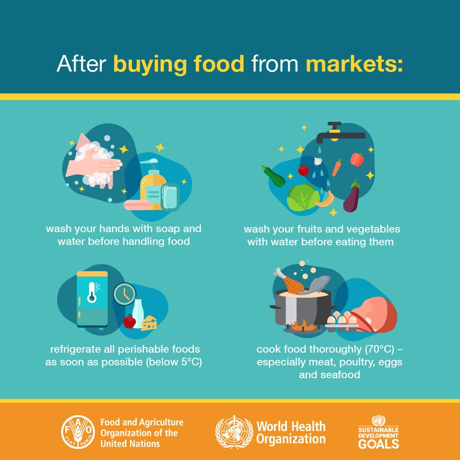 FAOWHOCodex's tweet photo. 📝 | Foodborne illnesses are usually infectious or toxic in nature and caused by bacteria, viruses, parasites or chemical substances entering the body through contaminated food or water.
 
👉 Take action to ensure #FoodSafety https://t.co/BRGi8UEfDA