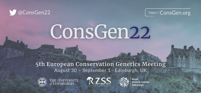 🧬 The 5th European Conservation Genetics meeting (@consgen22) has been organised by the University of Edinburgh (@EdinburghUni), the Royal Zoological Society of Scotland (@rzss) and the Royal Botanic Garden in Edinburgh (@TheBotanics). 📍 Edinburgh. 🔗 consgen.org