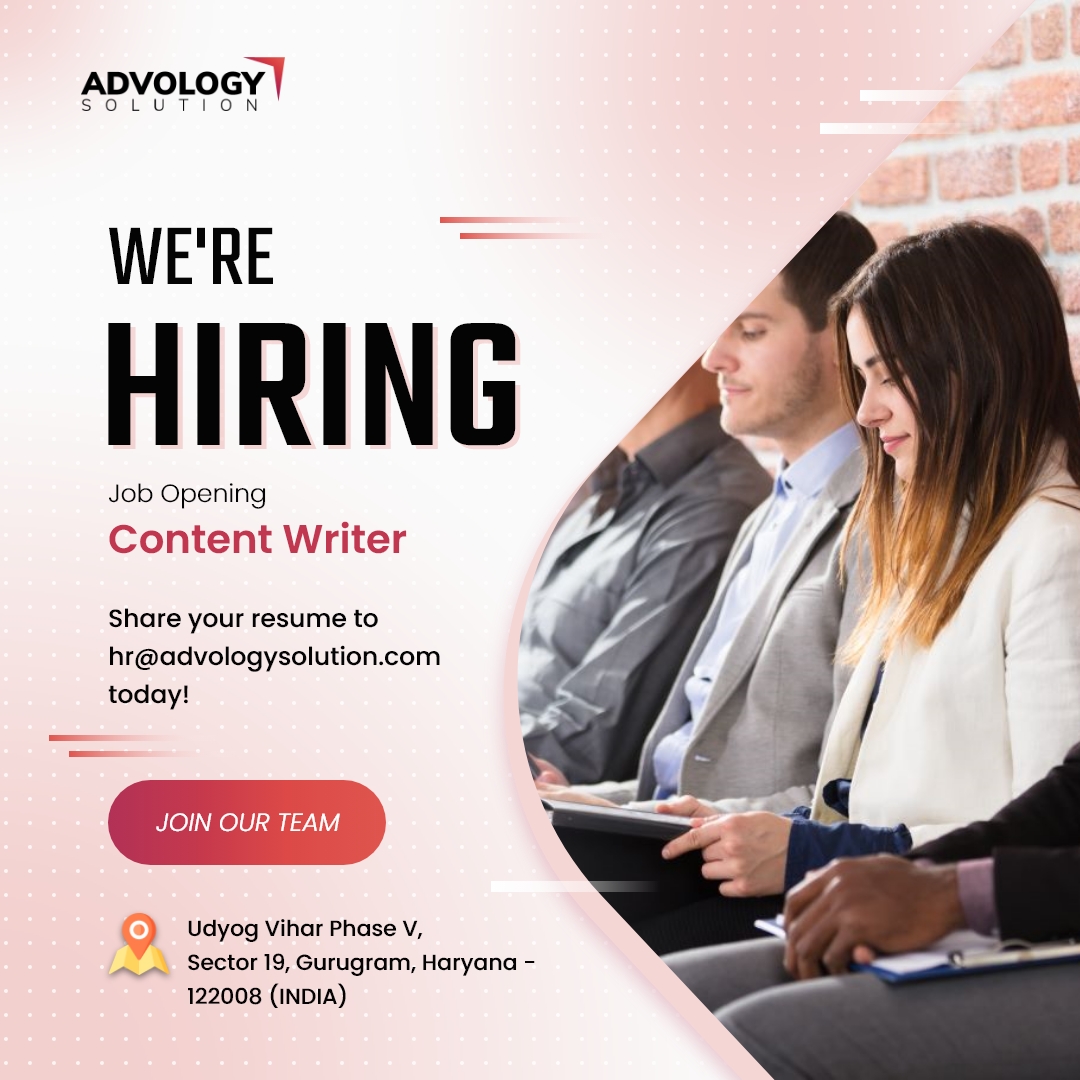 DigitalAdvology's tweet photo. We are HIRING!!📢
A callout for Content Writer!

ADVOLOGY is #hiring. Share your resume to "hr@advologysolution.com"

#hiring  #opportunity  #nowhiring #immidiatejoiner #jobalert #hiring #experience #culture #culture #recruitment #jobs #advology #advologysolution https://t.co/PUjeUsnKfm