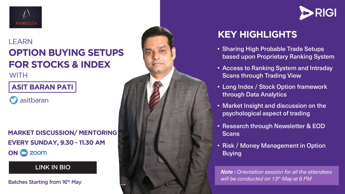 asitbaran's tweet photo. Hello Everyone. Announcing the mentoring session for coming months. Where I will share my intraday and positional trade setups based on Ranking System

Register Now to join my Join the batch through Rigi. https://t.co/eA6FdO38bf

For Inquiries please call: +91-7204440071 https://t.co/E84m61ldhr