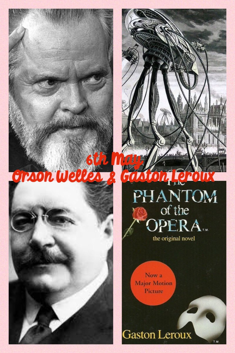 ks2literacy's tweet photo. 6th May: Happy Birthday to Orson Welles (adaptation of War of the Worlds) and Gaston Leroux (Phantom of the Opera)! #welles #leroux #phantomoftheopera #waroftheworlds https://t.co/ZHawUDEp1f