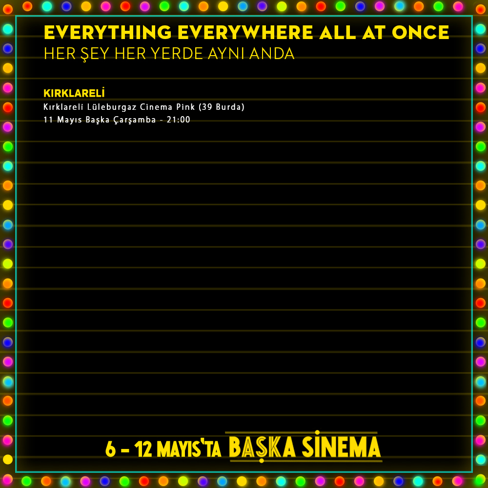 [Lüleburgaz] 👀HER SEY HER YERDE AYNI ANDA 👀EVERYTHING EVERYWHERE ALL AT ONCE, 11 Mayıs BAŞKA ÇARŞAMBA'da! #BaşkaÇarşamba <a href="/luleburgazst/">luleburgazsinematop.</a>