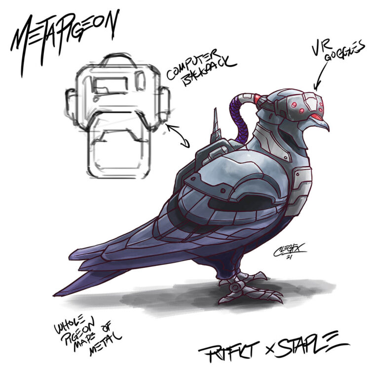 RandyHercules's tweet photo. ONE YEAR AGO ⚡🕊️
MAY 6, 2021
@RTFKT x @jeffstaple 
#METAPIGEON https://t.co/mKzJQ53JsP