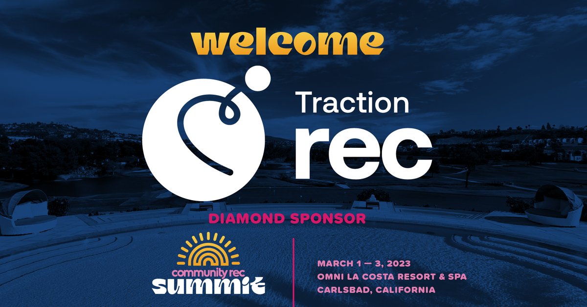 communityrecmag's tweet photo. We're thrilled to welcome 
@TractionRec as a Diamond sponsor of the 2023 Community Rec Leadership Summit! 

Learn more about the event itinerary at https://t.co/PwL2GBudIe. Want to be a sponsor? Email Rico Francis at rico@peakemedia.com to learn how. https://t.co/4cbewNwI3F