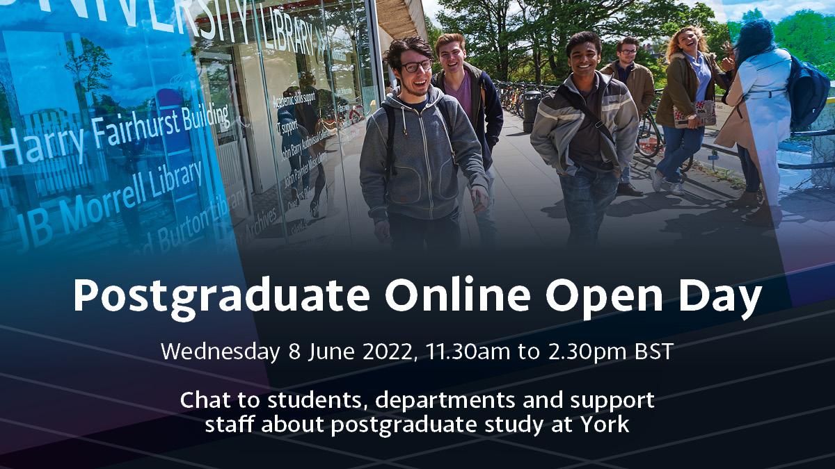 Join us at the next Postgraduate Online Open Day on Wednesday 8 June and find out more about MSc and PhD study in Electronic Engineering.  Chat to staff and students about postgraduate study at York. Book your place: york.ac.uk/study/postgrad…