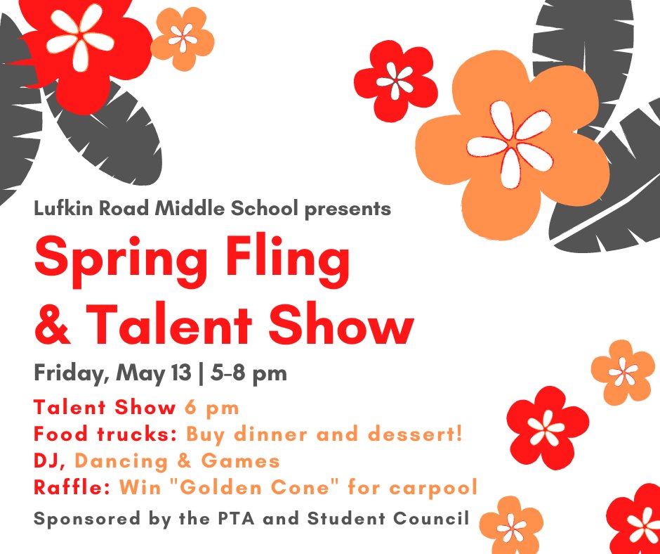 Lufkin Road Middle School PTA (@lufkinpta) on Twitter photo The <a href="/lufkintweets/">Lufkin Road Middle School</a> Spring Fling and Talent Show are just one week away! Don't miss this schoolwide celebration!
This is what #middleschoolmemories are made of. Can't wait to see you there! The <a href="/lufkintweets/">Lufkin Road Middle School</a> Spring Fling and Talent Show are just one week away! Don't miss this schoolwide celebration!
This is what #middleschoolmemories are made of. Can't wait to see you there!