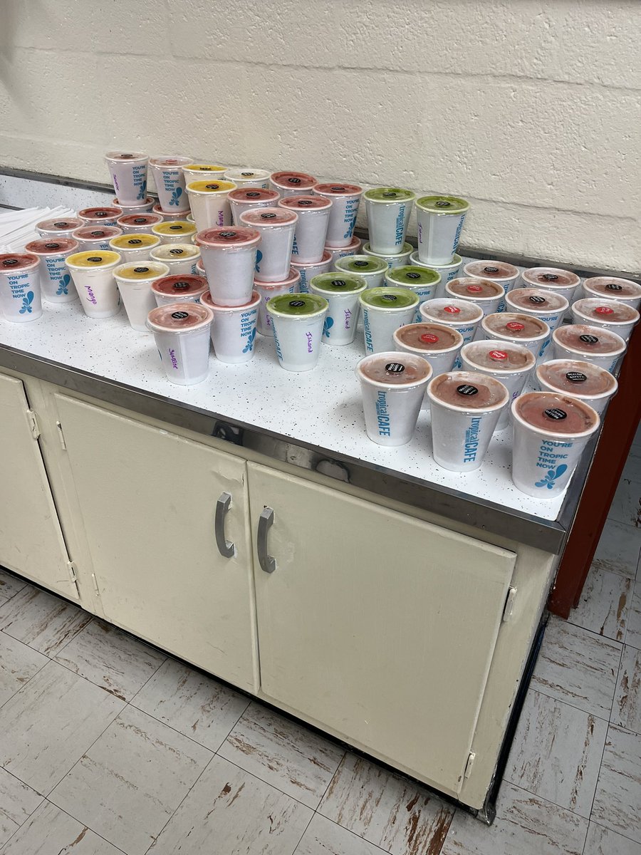 Happy Teachers Appreciation from Administration TMMS staff enjoys Tropical Smoothie