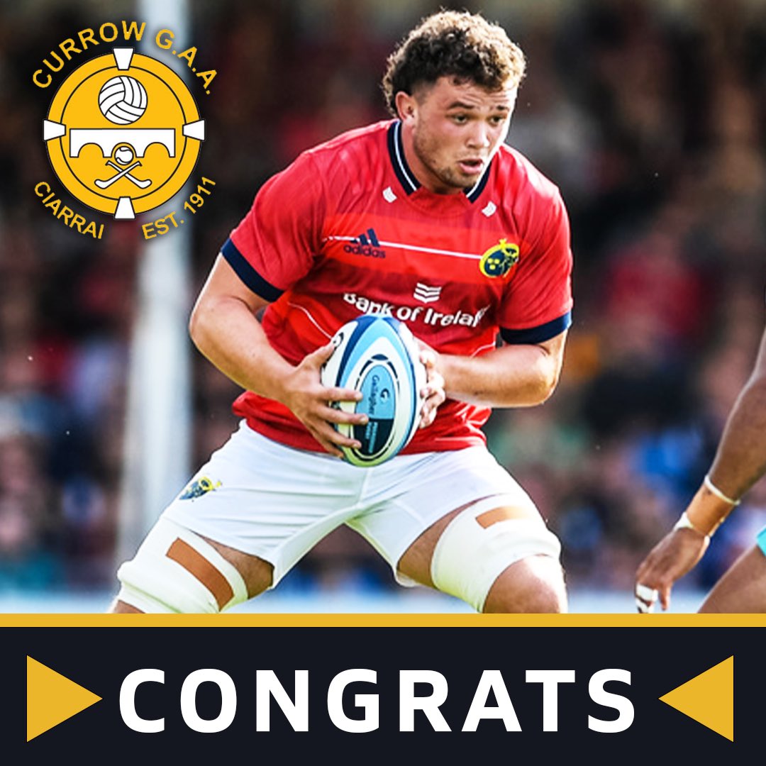 CurrowGAAClub's tweet photo. A HUGE CONGRATULATIONS to our very own Jack Daly, who is in line to make his European debut for @Munsterrugby in their Champions Cup QF clash with Toulouse tomorrow.

Well done on all your hard work and dedication Jack and the very best of luck from all at the club.

#currowabú https://t.co/6J0lrqkObn