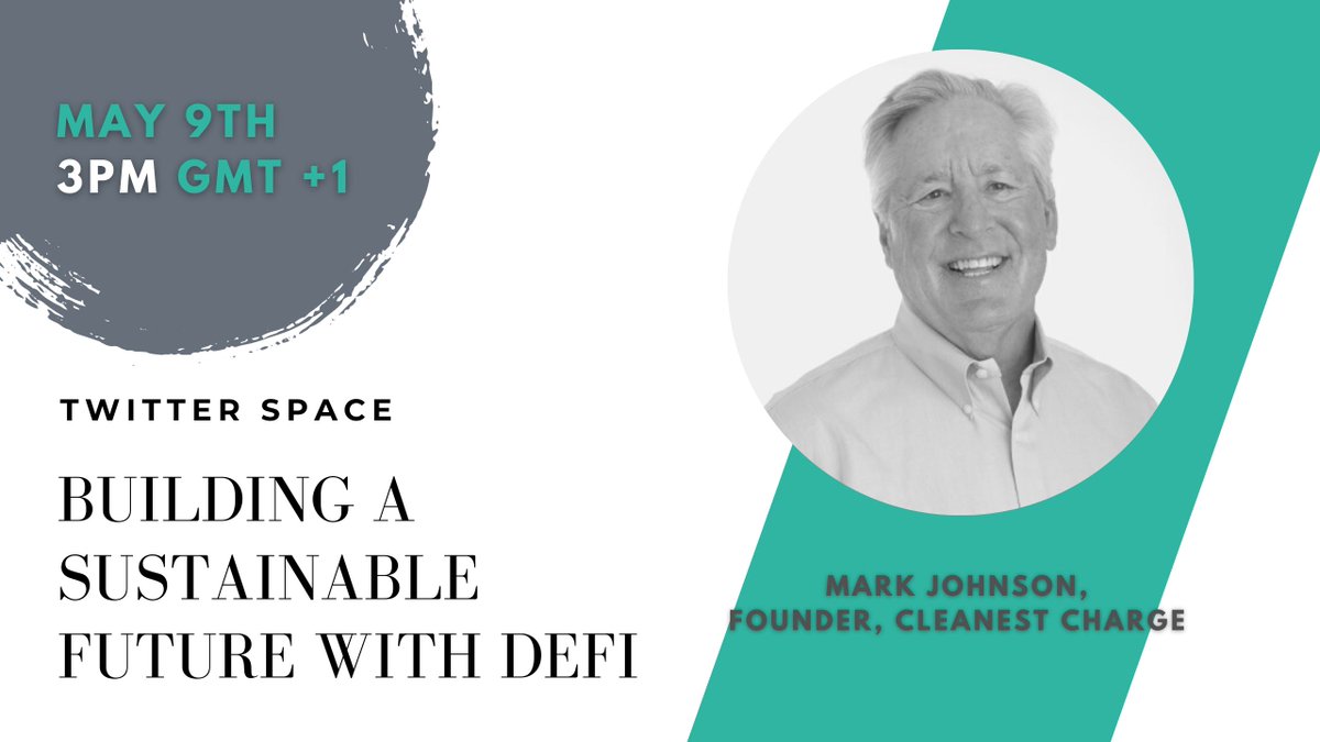 blockleaders's tweet photo. We are excited to welcome Mark Johnson of @CleanestCharge to our Sustainability series on Blockleaders to help us understand the role of clean energy and DeFi in the future! #Energy #blockchain #defi #solarpower https://t.co/Q5SQrUxzjG https://t.co/4CQiXpZZQz
