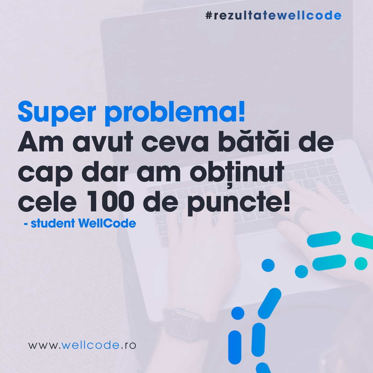 wellcode_ro's tweet image. Dacă vrei și tu să rezolvi astfel de probleme care  să-ți antreneze gândirea logică și să faci schimbarea de carieră, înscrie-te la o ședință de consultanță gratuită. Află planul potrivit pentru tine și cum poți ajunge la rezultatul dorit cu #wellcode  ➡️ bit.ly/37mBKot