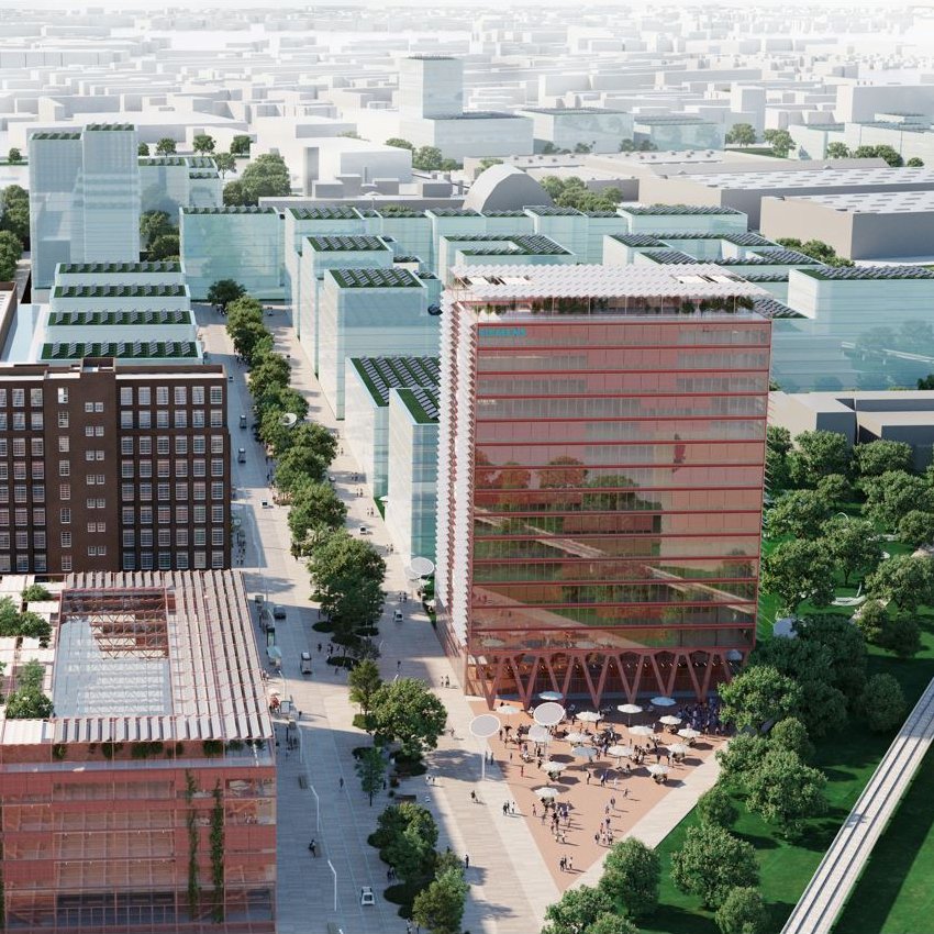 SiemensDE's tweet photo. Unsere #Siemensstadt wird 125 Jahre alt! 🎉 In den nächsten Jahren entsteht hier der inklusive &amp; nachhaltige Zukunftsort Siemensstadt Square. Zum Jubiläum waren heute Franziska Giffey, @NeikeCedrik , @StefanKoegl &amp; die @DB_Presse vor Ort. 👇 @siemensstadt2 @RegBerlin