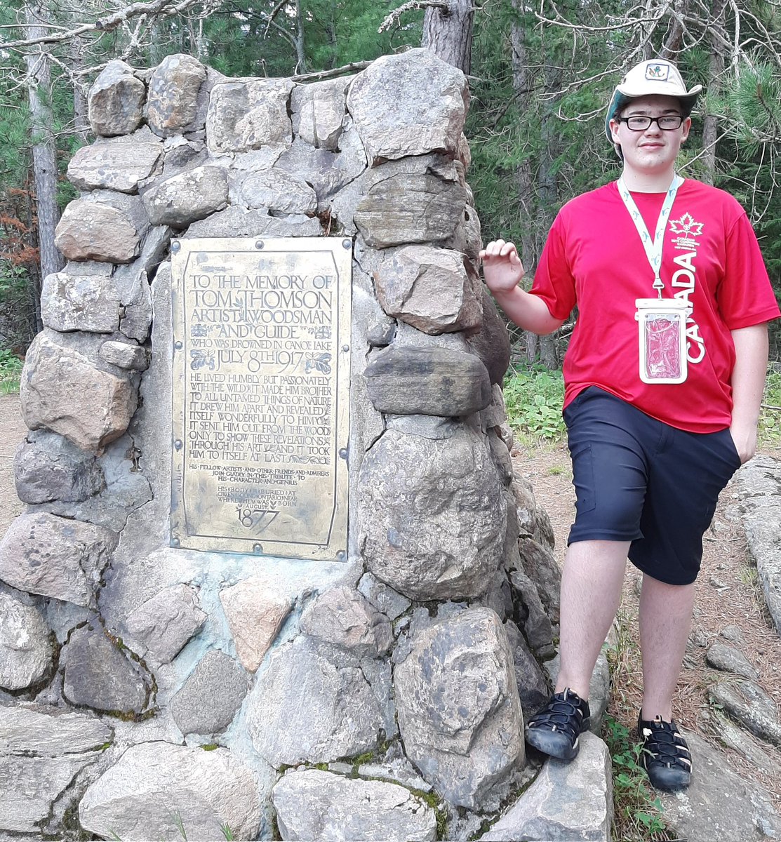 gregpeach's tweet photo. Have been following a great account   about #tomthomson by @TTLastSpring  We did a trip in @Algonquin_PP in July of 2020 and took pics when we visited his memorial cairn. https://t.co/5hLWWLXDdM
