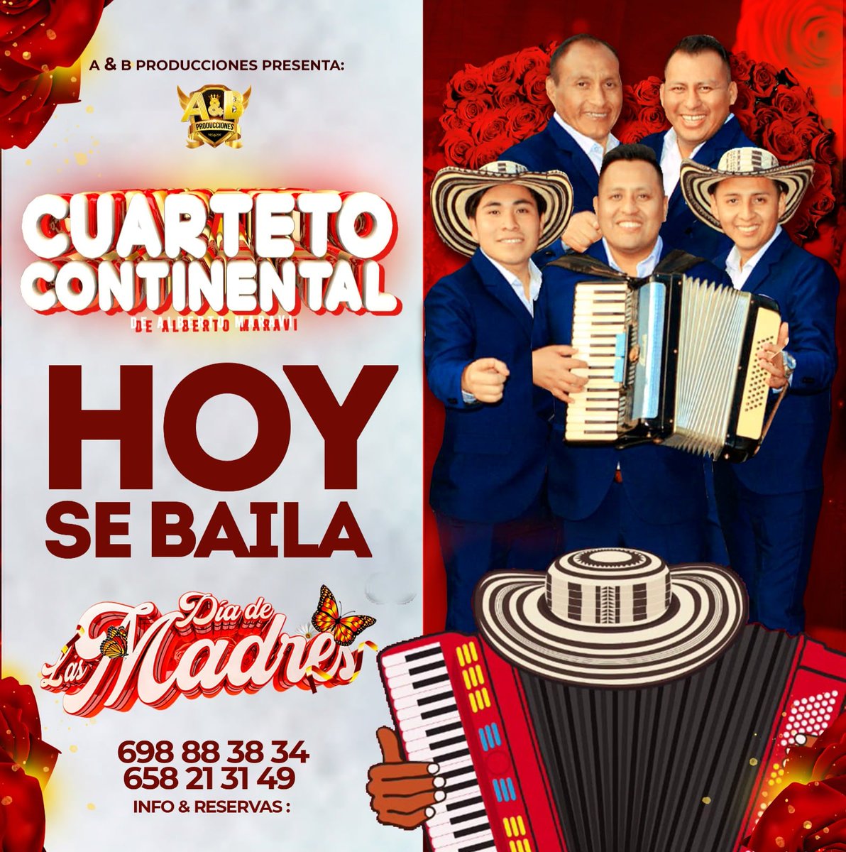 ImbatibleEl's tweet photo. 🇪🇸MADRID hoy 06 de Mayo te toca a ti!!!!!! Cuarteto Continental de Alberto Maraví.          👉 VIERNES 06 DE MAYO en Madrid! 🇪🇸 LOCAL: DISCOTECA LA CANTERA!! Los esperamos para celebrar el Día de las Madres con nuestros éxitos y Cumbias Pegaditas!!!!😃 https://t.co/RBX0nxW5Pu