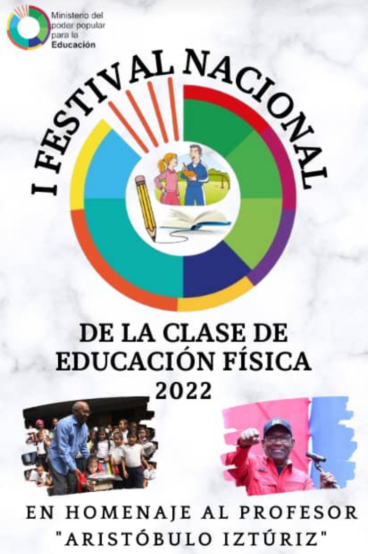 CDCETachira's tweet photo. Primer Festival Nacional de la Clase de Educación Física
Del 9 al 13 de mayo.
En honor al prof. Aristóbulo Istúriz.
3 Docentes clasificados por #Táchira
Rafael Bustamante, Eduardo e Iván Durán.
@info_mppe 
@MPPEDUCACION 
@_LaAvanzadora 
@Berzabethg1 

https://t.co/899AzS6UeD https://t.co/lNc5R6kuwS