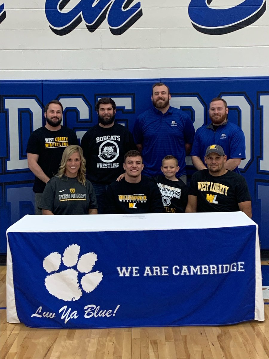 CambridgeWrest1's tweet photo. Congratulations to Caden Kenworthy for signing his National Letter of Intent to wrestle at West Liberty University!! #GoCats. @ckenworthy33 @WLUwrestling https://t.co/bmnvyrD3dn