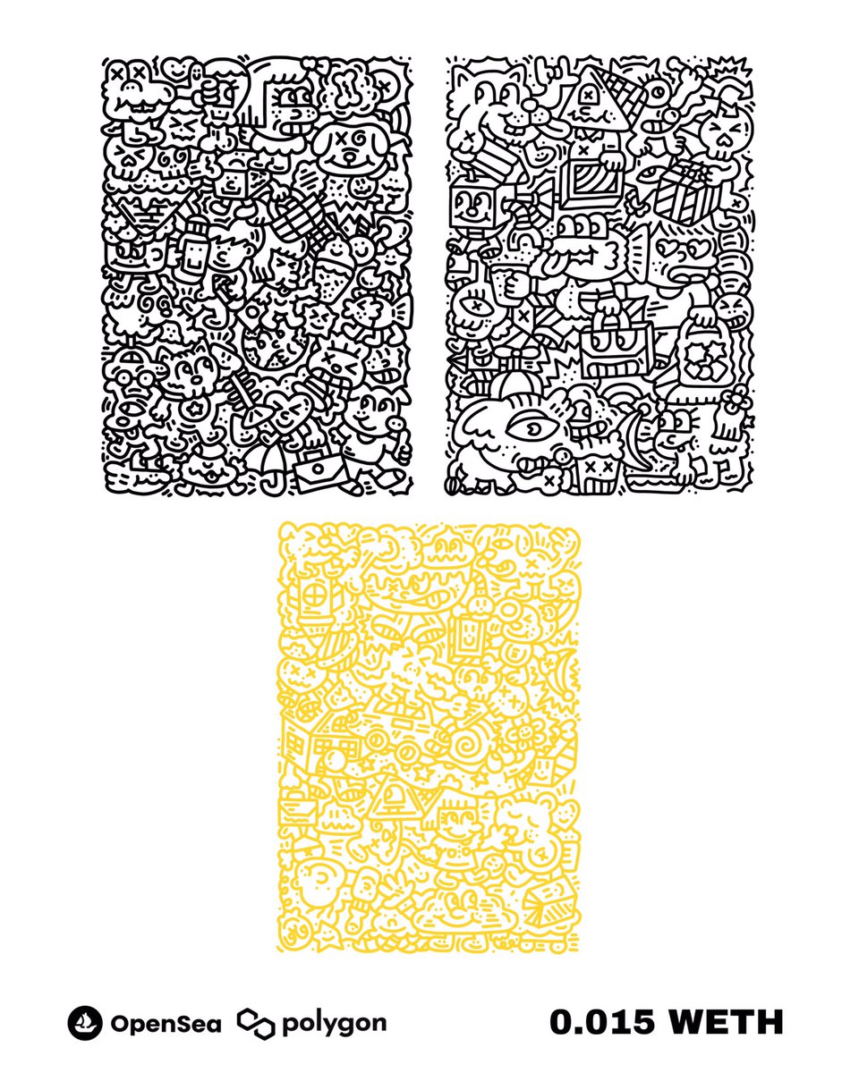 The Black Doodle Finger Drawing (Black,Red,Blue,Yellow)
My Doodle Artwork Were Sketched By My Finger Every Single Pieces. Available on Polygon! Price from ETH (MATIC) 0.015 WETH

opensea.io/collection/doo…

#Doodle #NFTcollector #NFTCommunity #Polygon