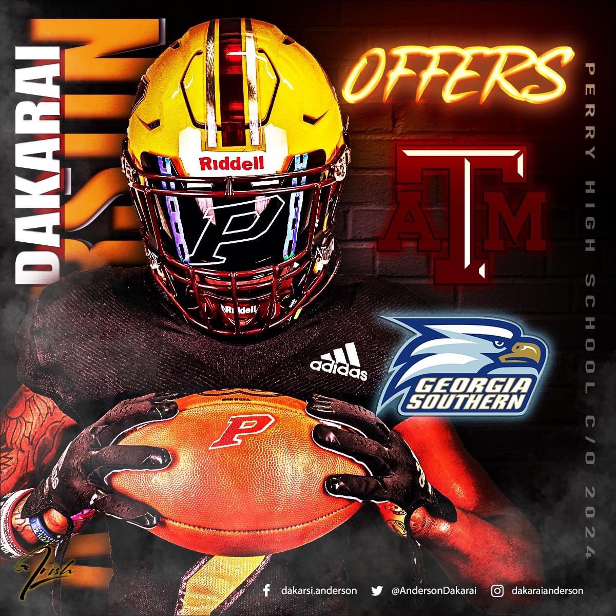 PHS_Football1's tweet photo. More offers to follow.... @AndersonDakarai 

If you're not recruiting from Perry, GA; you're in the wrong place!  #PantherUp #BeACoffeeBean 🐾🏈🐾 https://t.co/tQBSBTkvAV