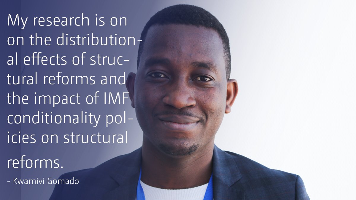 UNUWIDER's tweet photo. Our Visiting PhD Kwamivi Gomado studies at the University of Le Havre. While at UNU-WIDER, his research focuses on the distributional effects of structural reforms and on the impact of IMF conditionality policies on structural reforms. More➡️ https://t.co/qtfJ07IlL3
#WIDERNetwork https://t.co/S3g1mR0JaN