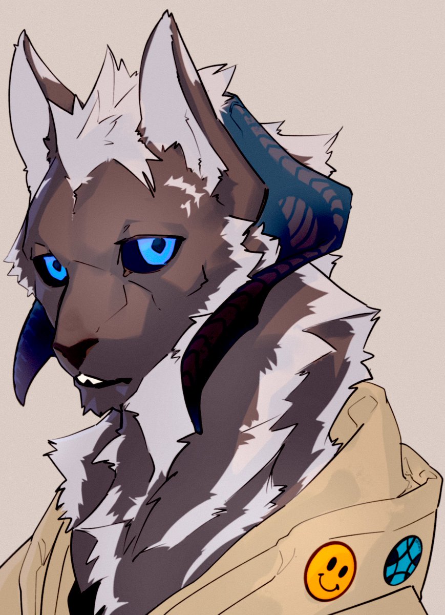 horns 1boy solo male focus furry male furry colored sclera  illustration images