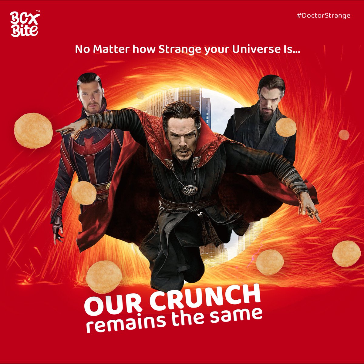 BoxbiteOfficial's tweet photo. With our 'CRUNCHY' puris.. no way that "things get out of hand" :)
Who's ready for CRUNCHY puris in the multiverse?
.
.
#MultiverseOfMadness #DoctorStrange #PaniPuri #BoxBite https://t.co/vGjTrKZhKE