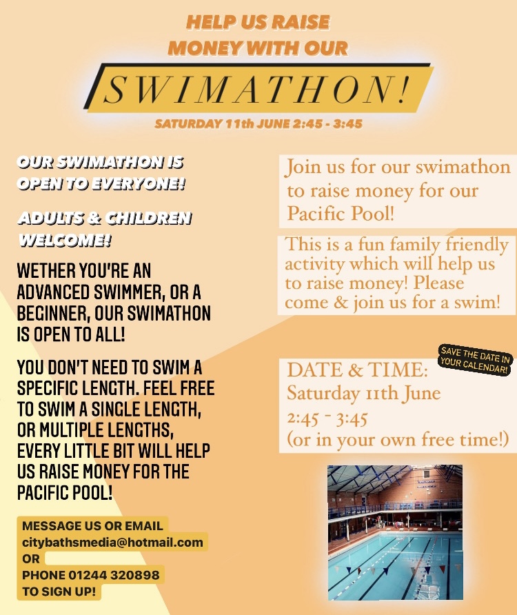 📣Save the date in your calendar!📣 Join us for a SWIMATHON on Saturday 11th June 2:45 - 3:45!!

This is to help raise money for our Pacific Pool! We hope to see you all there! 😊