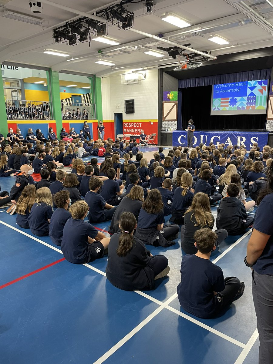 RickKunc's tweet photo. Great to have Mr. Logan leading our first in person assembly @KCSMatters in a long time. For almost half the room it was their first in person assembly! And the first KCS assembly with grade 9 students ever. Happy Friday! https://t.co/0onlKEk4tl