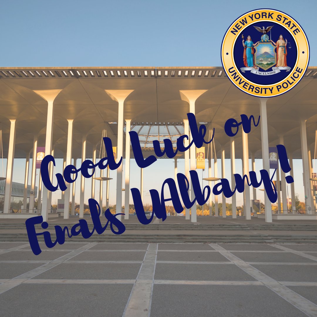 UAlbanyUPD's tweet photo. UPD wishes everyone the best of luck on finals! Have a safe and happy summer break. #UAlbany #Finals #UPDinthecommunity https://t.co/gLVYlbuyF8