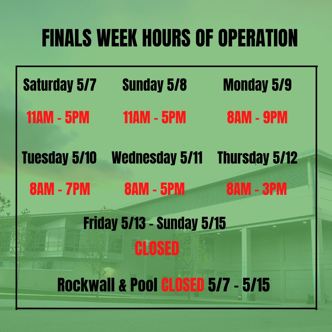 Finals week is coming! Here are the hours of operation for Grumbacher during finals week! Hours are also posted around Grum!