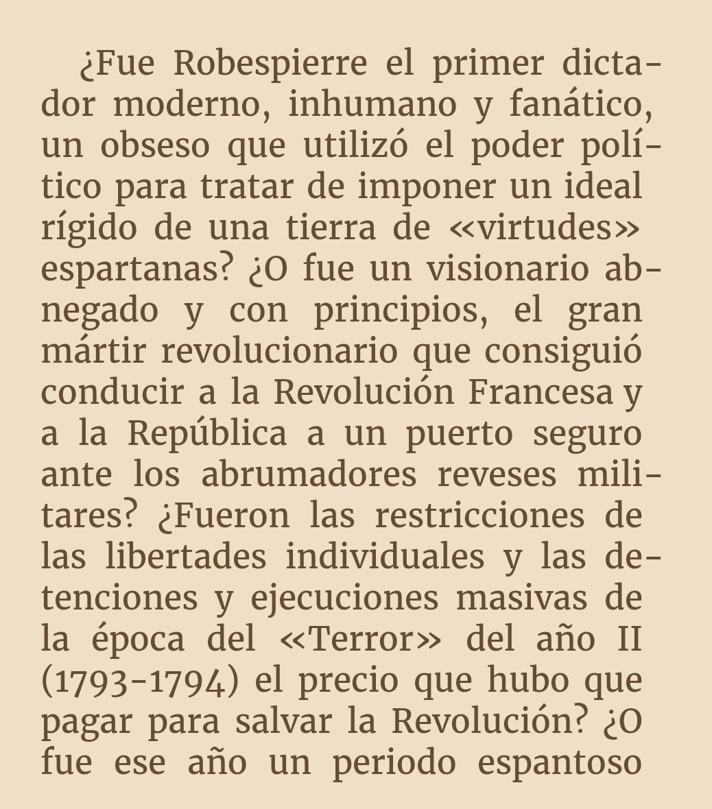 EdgarStraehle's tweet photo. Hoy es el aniversario del nacimiento de Robespierre. Cuando hablo de su figura en clase siempre me gusta comenzar por este pasaje de la gran biografía que le hizo Peter McPhee. https://t.co/W1BblQ75UD